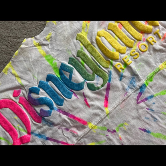 Disneyland Neon Splatter Womens Spirit Jersey XS - Picture 5 of 7